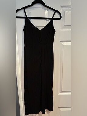 Boden Midi Dress with Spaghetti Straps - Black, Size 6